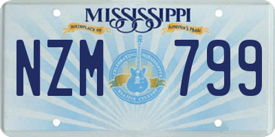 MS license plate NZM799