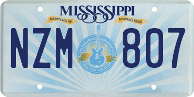 MS license plate NZM807