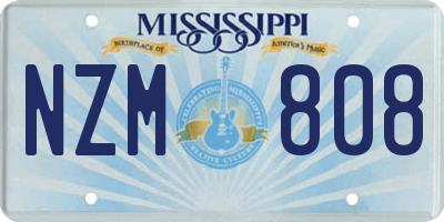 MS license plate NZM808