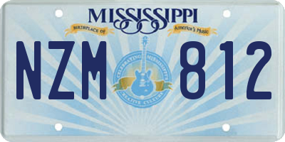 MS license plate NZM812