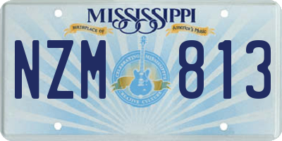 MS license plate NZM813