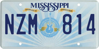 MS license plate NZM814