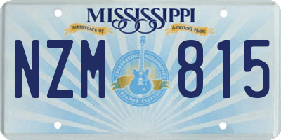 MS license plate NZM815