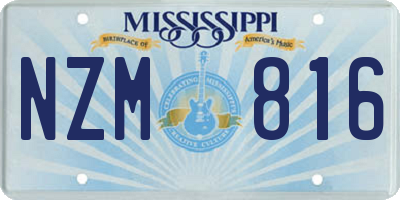 MS license plate NZM816