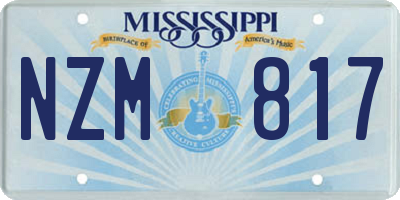 MS license plate NZM817