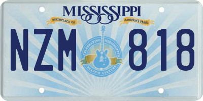 MS license plate NZM818