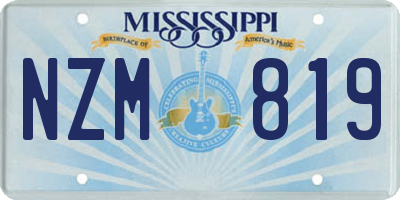 MS license plate NZM819