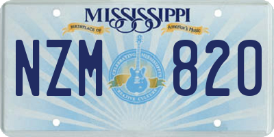 MS license plate NZM820