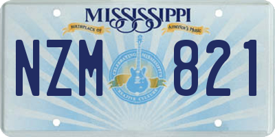 MS license plate NZM821