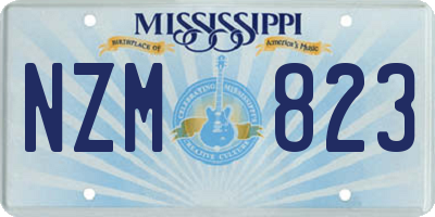 MS license plate NZM823