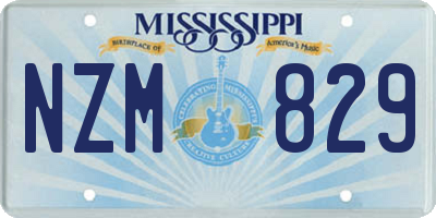 MS license plate NZM829