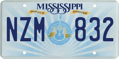 MS license plate NZM832