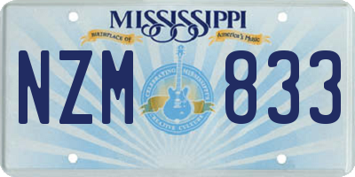 MS license plate NZM833
