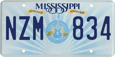 MS license plate NZM834