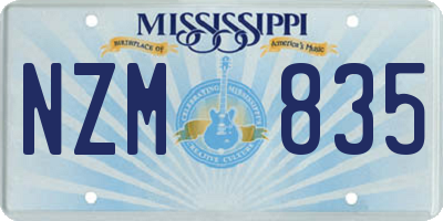 MS license plate NZM835