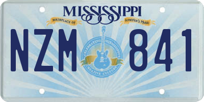 MS license plate NZM841