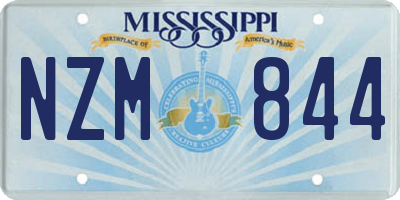 MS license plate NZM844