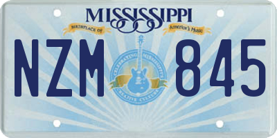 MS license plate NZM845
