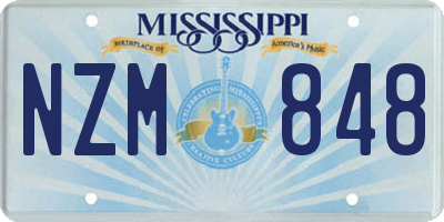 MS license plate NZM848