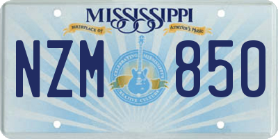 MS license plate NZM850