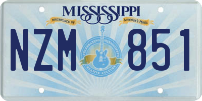 MS license plate NZM851