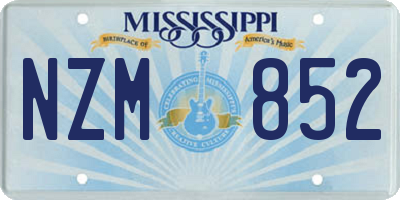 MS license plate NZM852