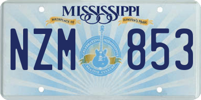 MS license plate NZM853