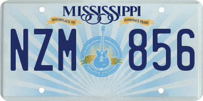 MS license plate NZM856