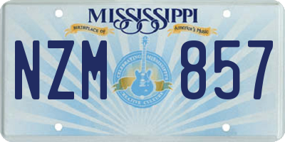 MS license plate NZM857