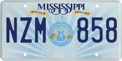 MS license plate NZM858