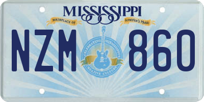 MS license plate NZM860