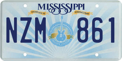 MS license plate NZM861