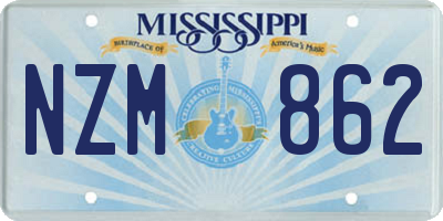 MS license plate NZM862