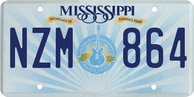 MS license plate NZM864