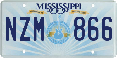 MS license plate NZM866