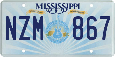 MS license plate NZM867