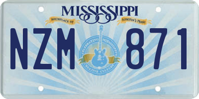 MS license plate NZM871