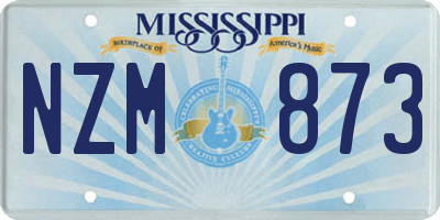 MS license plate NZM873