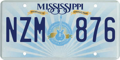 MS license plate NZM876