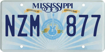 MS license plate NZM877