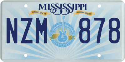 MS license plate NZM878