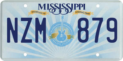 MS license plate NZM879