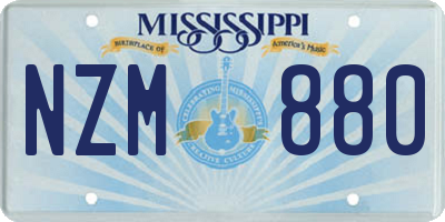 MS license plate NZM880