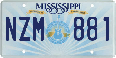 MS license plate NZM881