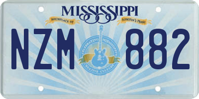 MS license plate NZM882