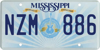 MS license plate NZM886