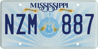 MS license plate NZM887