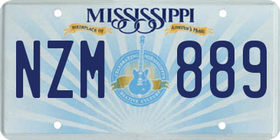 MS license plate NZM889