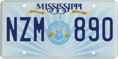 MS license plate NZM890