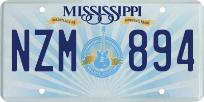 MS license plate NZM894